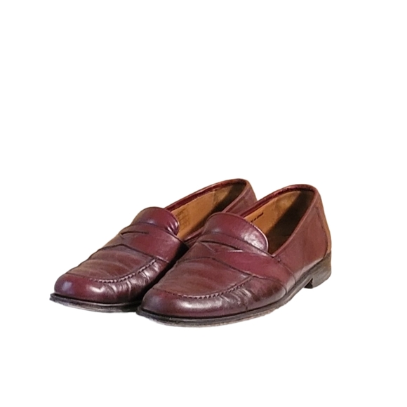 Men Vintage Leather Burgundy Loafers By Magnanni Size 8M Made In Spain - Picture 2 of 11